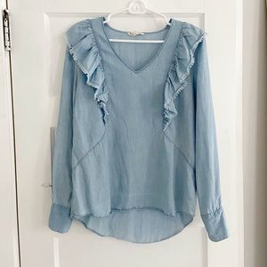 Chambray Ruffle top